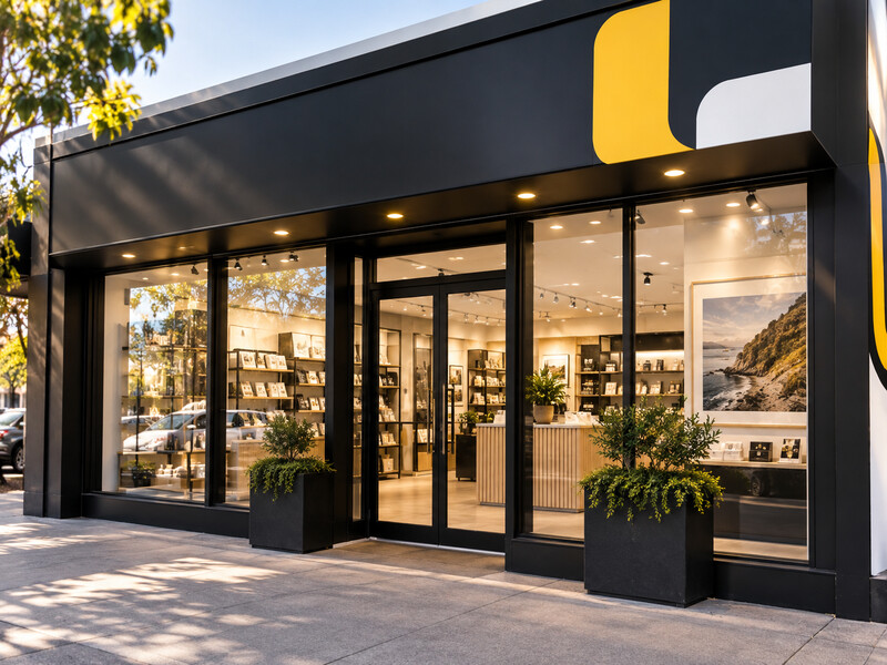 Commercial shopfront signage, representing signage and large format printing